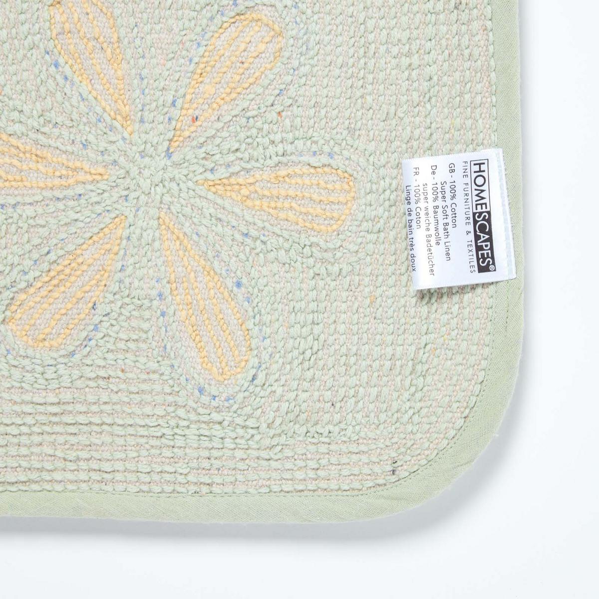 BADEMATTE Blumen 50/80 cm, Baumwolle - Multicolor, Textil (50/80cm) - Homescapes
