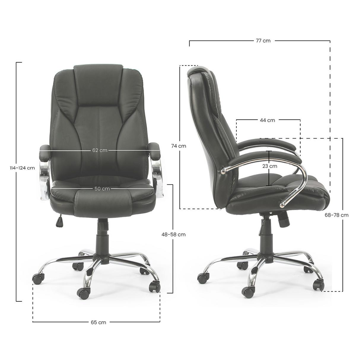 DREHSTUHL Nixon Schwarze Farbe - Schwarz, Fell (77/114/65cm) - VS Venta-stock