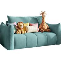 SCHLAFSOFA Lilo mit Bettkasten, Blau Cordstoff 120/86/101 cm - Blau/Schwarz, Kunststoff/Textil (120/86/101cm) - WFL GROUP