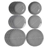 TELLER-SET Takeo Circles schwarz-weiß 12-tlg. - Schwarz/Weiß, Keramik (2/2/2cm) - Ritzenhoff Breker