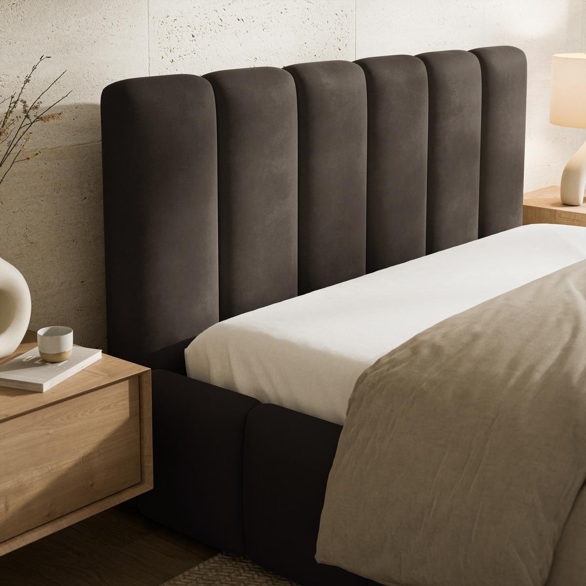 POLSTERBETT RANIS 200x200 cm mit Bettkästen - Braun - Braun, Holz/Textil (200/200cm) - MASSENO