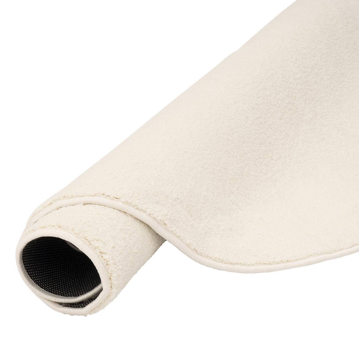 LUXUS SUPER SOFT HOCHFLOR LANGFLOR TEPPICH DELUXE RUND - Creme, Textil (100/100cm) - Snapstyle