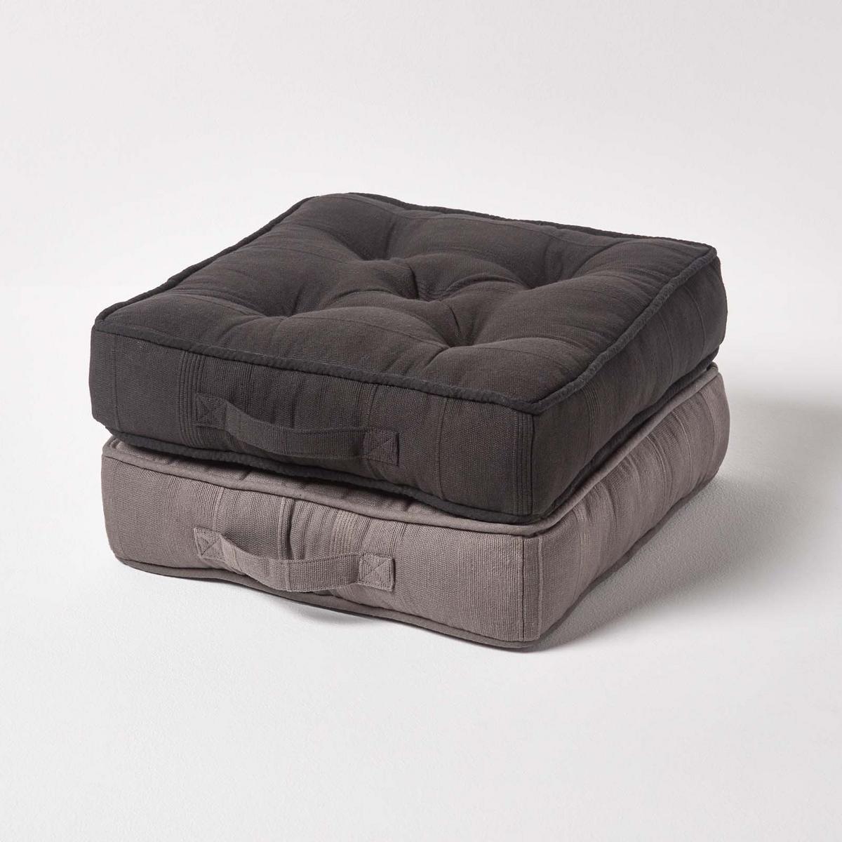 SITZKISSEN Rajput grau 40/40/8 cm - Grau, Textil (40/40/8cm) - Homescapes