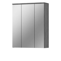 SPIEGELSCHRANK grau Rauchsilber 60 cm, Badschrank 3-türig - Grau, Glas/Holzwerkstoff (60/77/21cm) - Inn.Furn