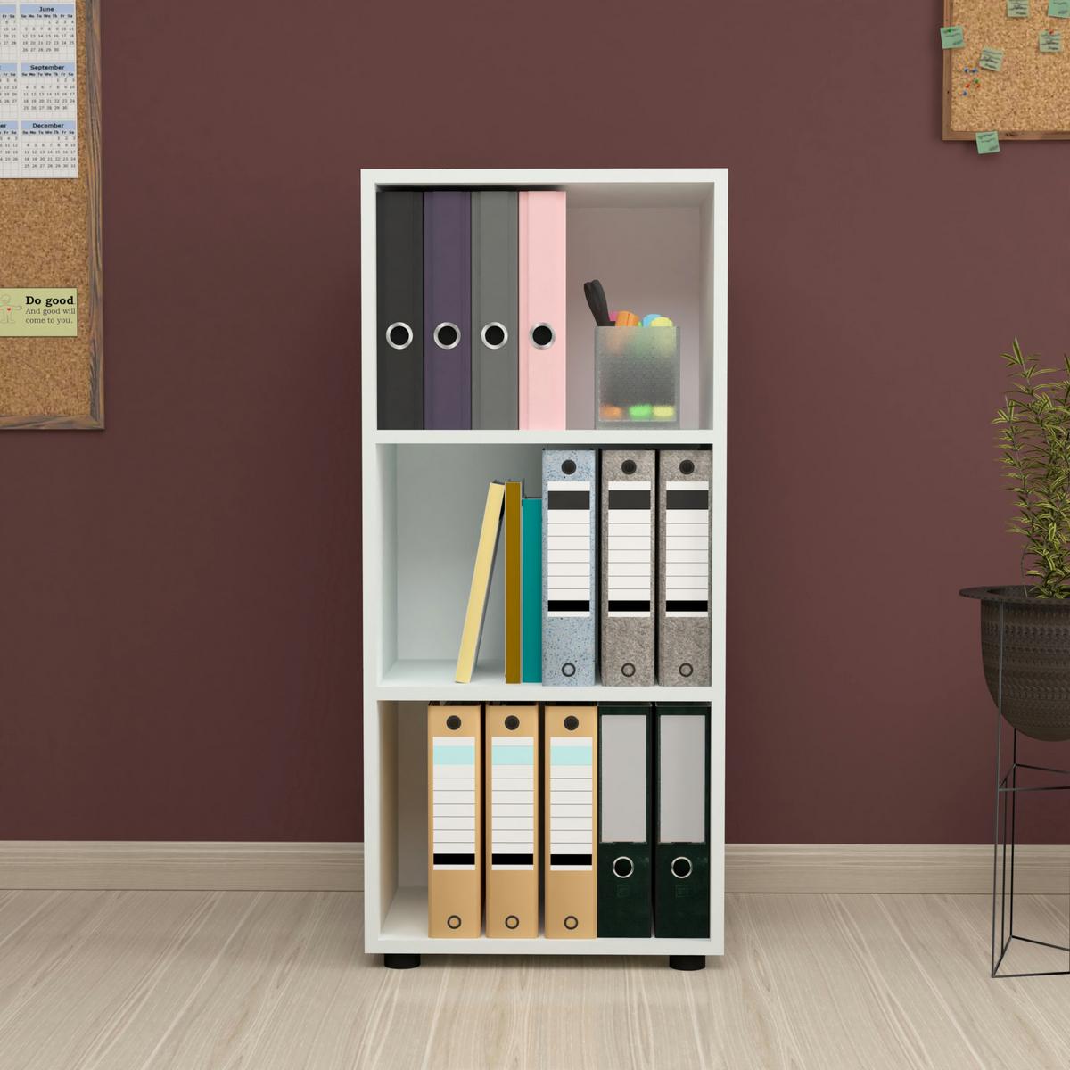 BÜCHERREGAL Vara - Weiß, Holzwerkstoff (49/108/30cm) - [en.casa]