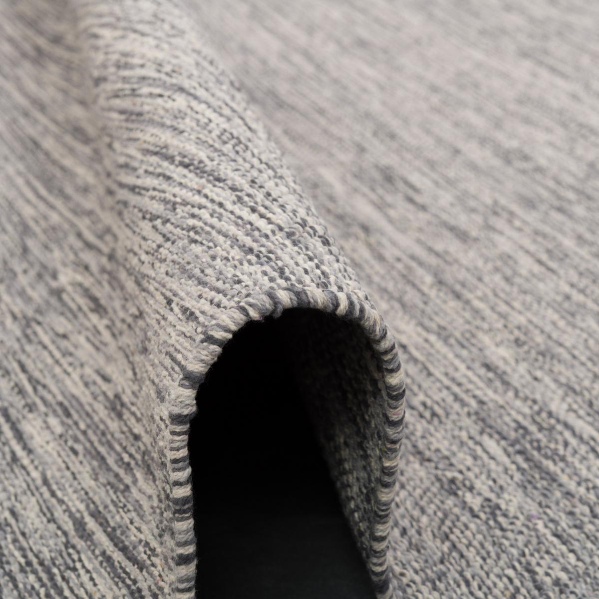 BAUMWOLLE NATUR KELIM TEPPICH EASY MELIERT - Grau, Textil (200/290cm) - Pergamon