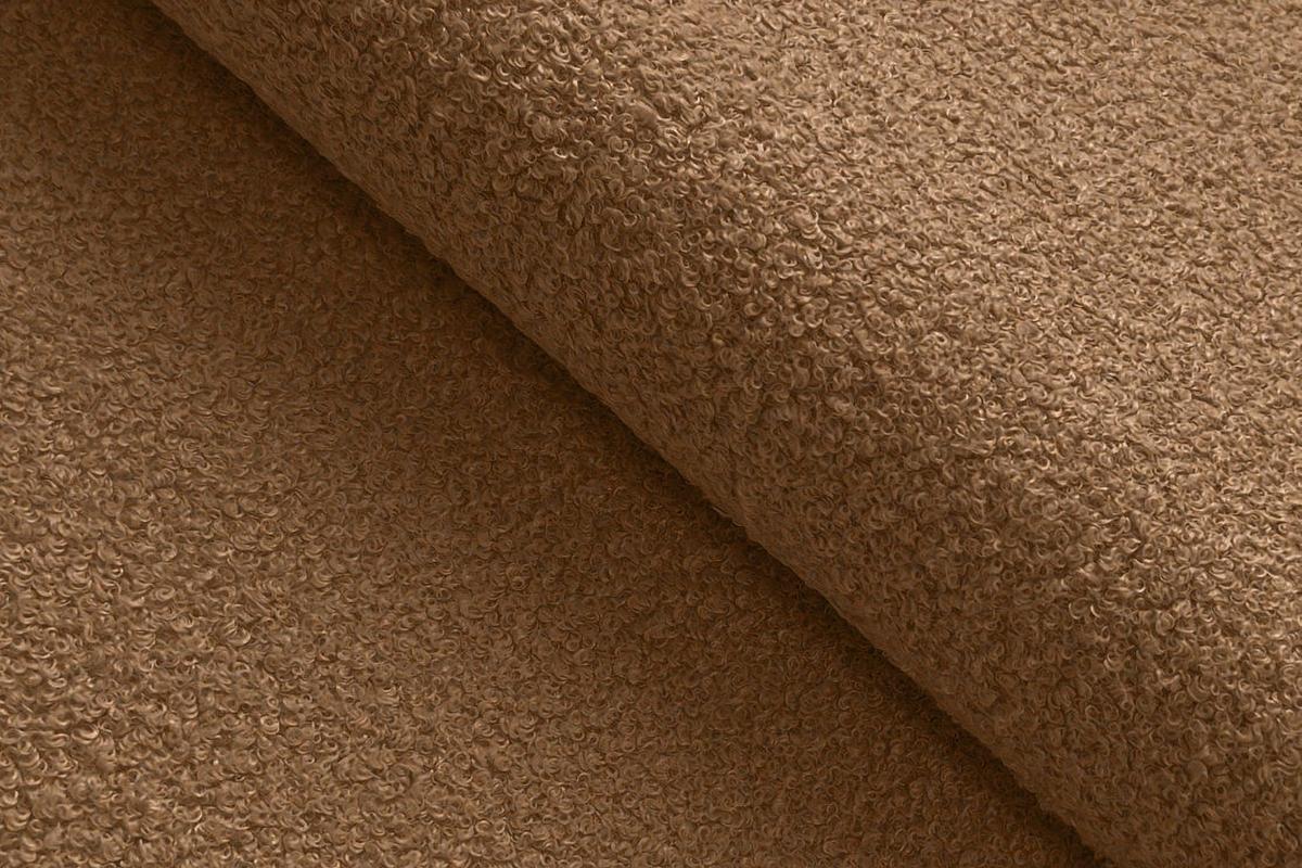 SOFA TAUER 3-Sitzer, Bouclé-Stoff braun - Schwarz/Braun, Holz/Textil (206/84/112cm) - Courtois Laville
