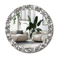 SPIEGEL Rund Ø 70 cm mit Aufdruck - Schwarz, Glas (70/70/0.4cm) - Wallfluent
