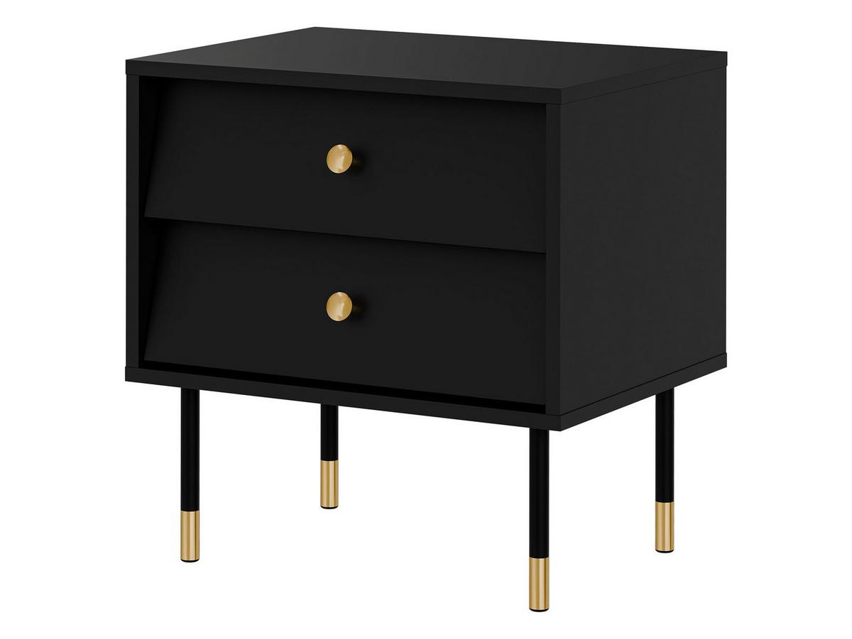 NACHTTISCH-SET Valerio 2S (2 Stück) - Goldfarben/Schwarz, Holzwerkstoff/Kunststoff (52/55/39cm) - MIRJAN24