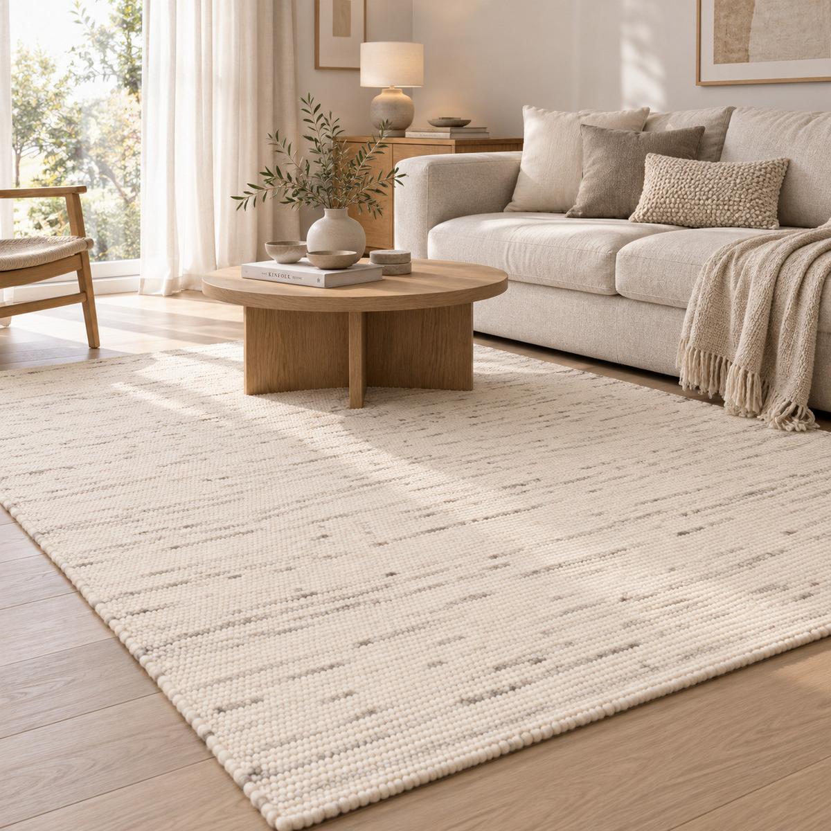 NATUR TEPPICH WOLLE ALASKA MELIERT - Grau, Textil (70/130cm) - Pergamon