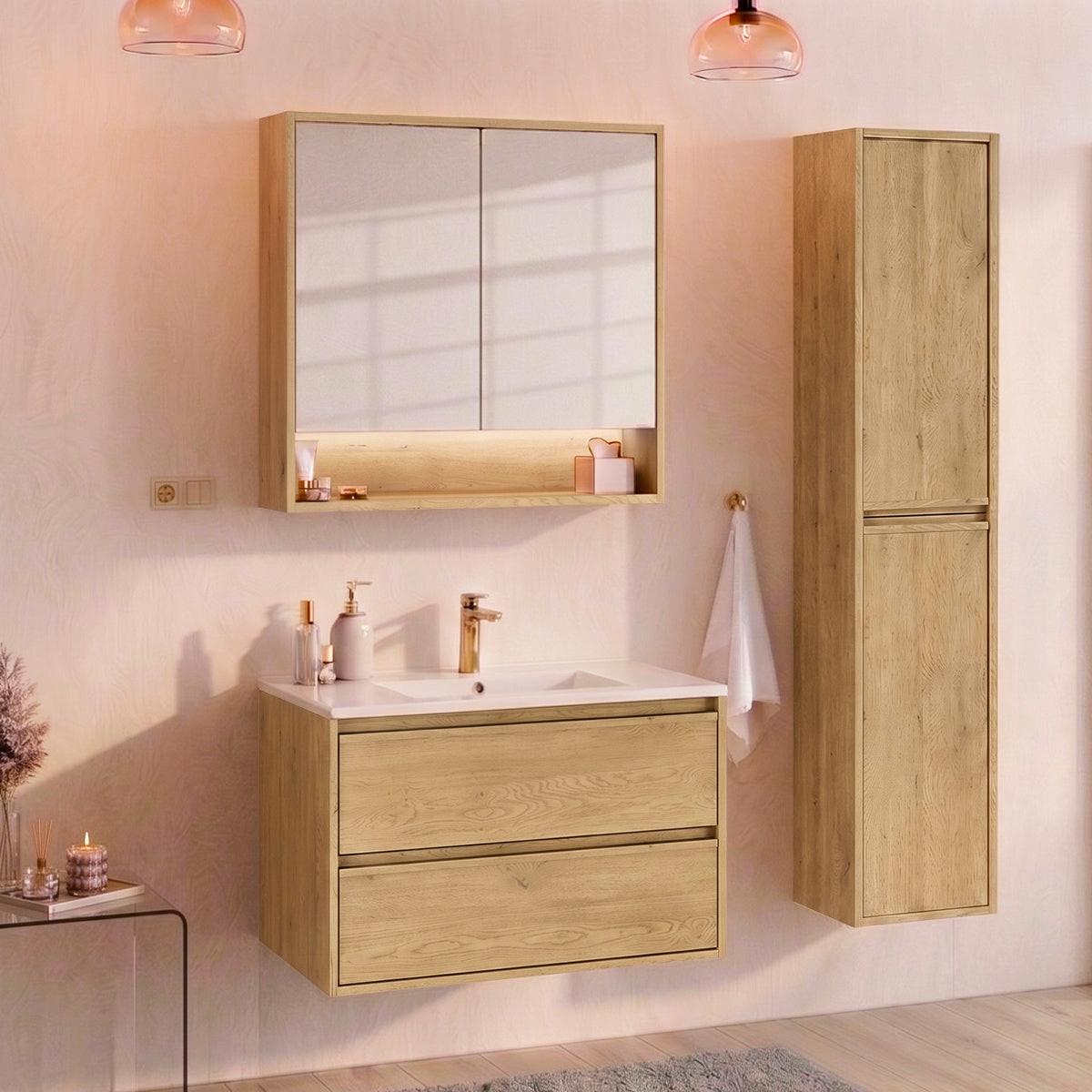 WASCHTISCH 81cm Holz - Braun, Holzwerkstoff (81/52/46cm) - Petits-meubles