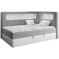 BOXSPRINGBETT JUNIOR GOLD 3 90/200 Grau/Weiß - rechte Seite - Weiß/Grau, Holz/Textil (90/200cm) - MKS