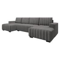 WOHNLANDSCHAFT Hugo U - Braun/Grau, Holz/Textil (310/85/140cm) - MIRJAN24