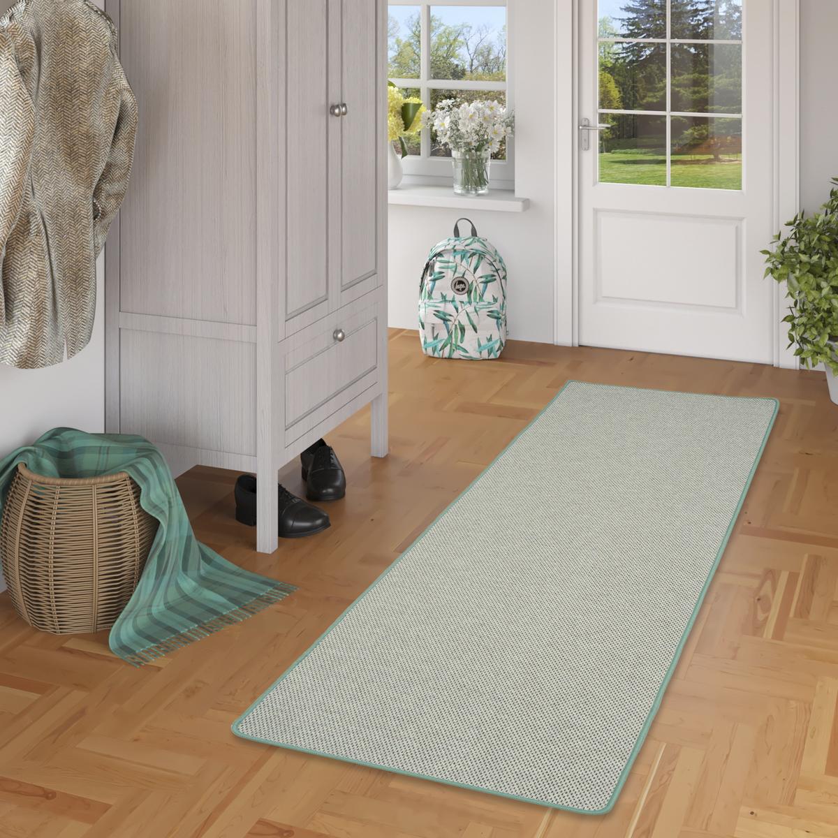 LÄUFER TEPPICH BENTZON FLACHGEWEBE - Mintgrün, Textil (80/240cm) - Snapstyle