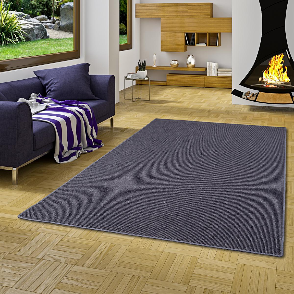 SISAL NATUR TEPPICH KLASSISCH - Blau, Textil (200/250cm) - Snapstyle