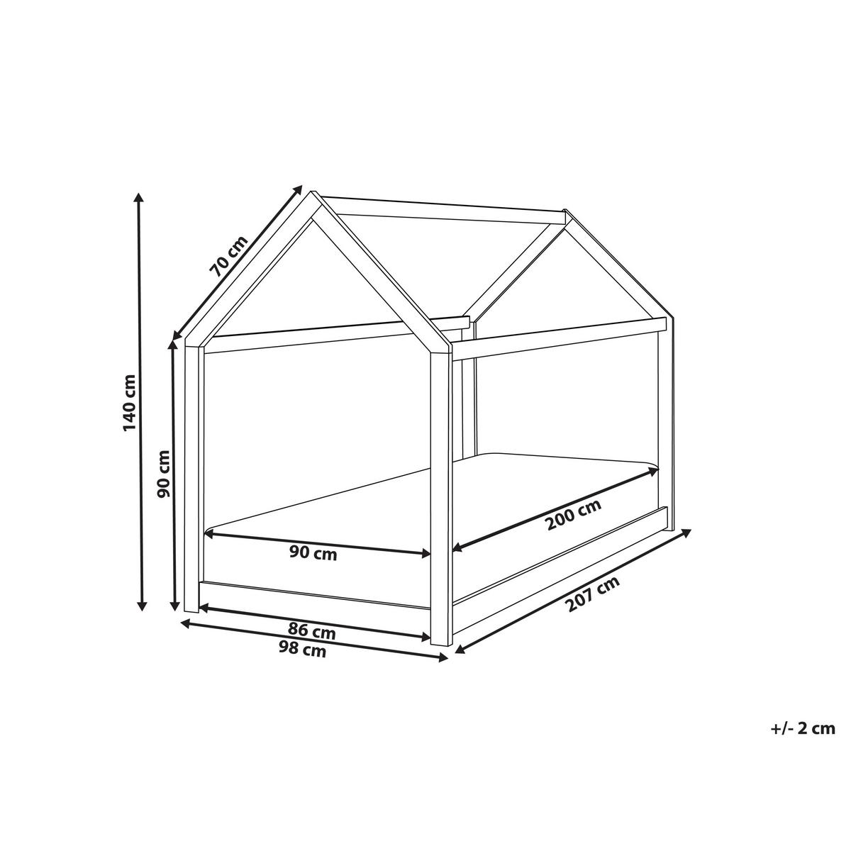 KINDER-HAUSBETT Heller Holzfarbton 90-200 cm Tosse - Hellbraun, Holz (90/200cm) - Beliani