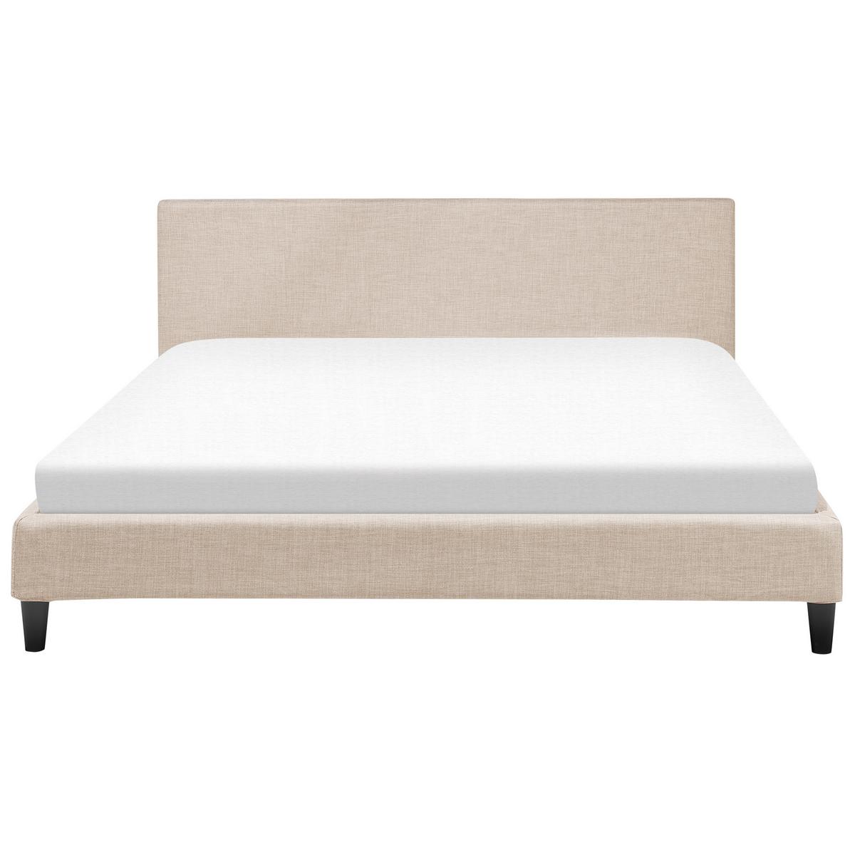 POLSTERBETT 180/200cm Sandbeige Fitou - Beige, Textil (180/200cm) - Beliani