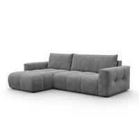 ECKSOFA VERONA 4-Sitzer links, Grau - Schwarz/Grau, Holz/Textil (266/173cm) - Courtois Laville