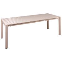 AUSZIEHBARER-GARTENTISCH 160/220 cm 90 cm Sandbeige Ardesio - Sandfarben, Metall (160/90/75cm) - Beliani