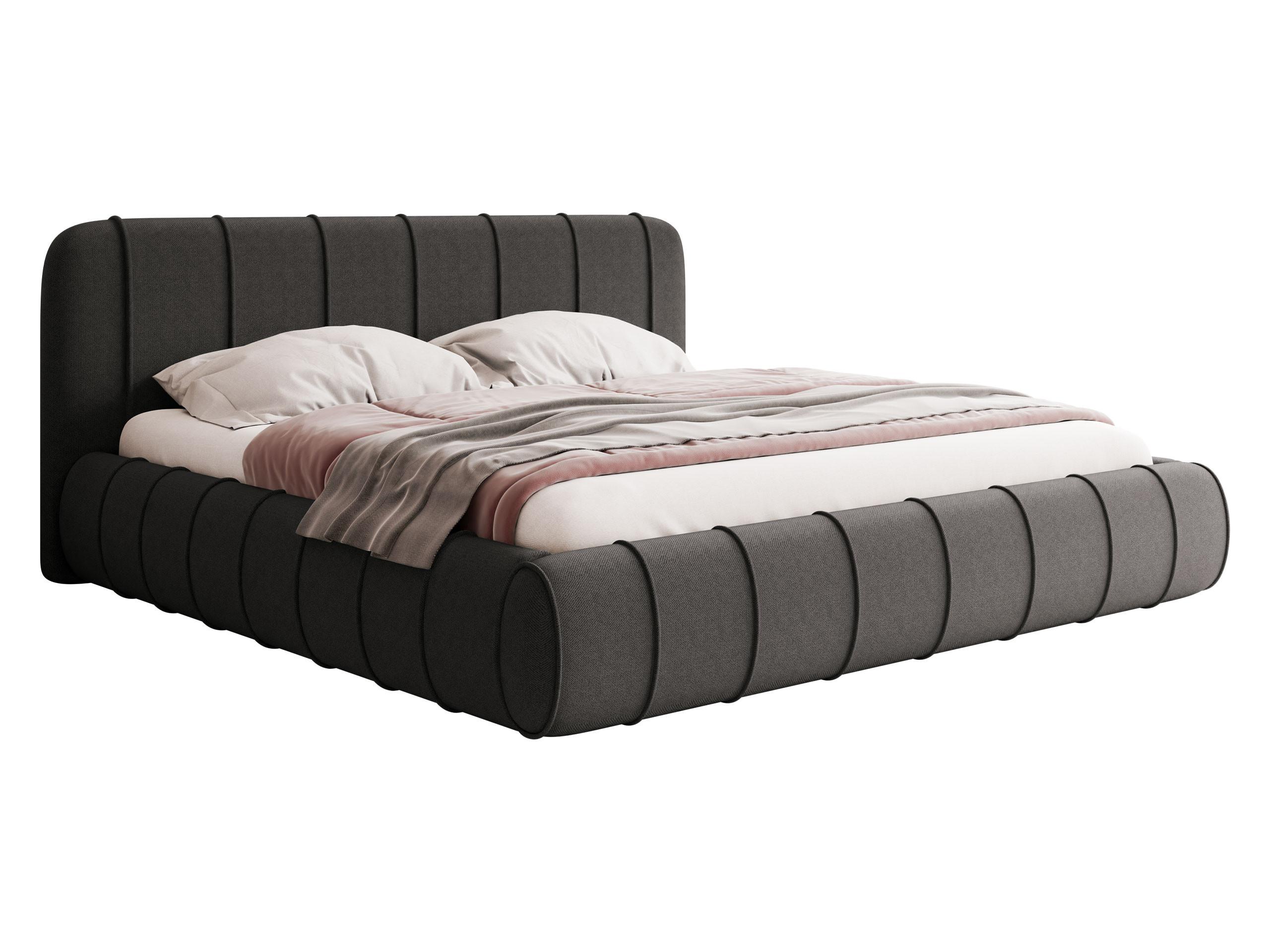 POLSTERBETT Slim XI - Dunkelgrau, Holz/Holzwerkstoff (160/200cm) - MIRJAN24