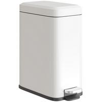 MÜLLEIMER 5L Treteimer Abfalleimer mit Deckel und Fußpedal für Wohnzimmer - Weiß, Metall (14/32/29.2cm) - HOMCOM