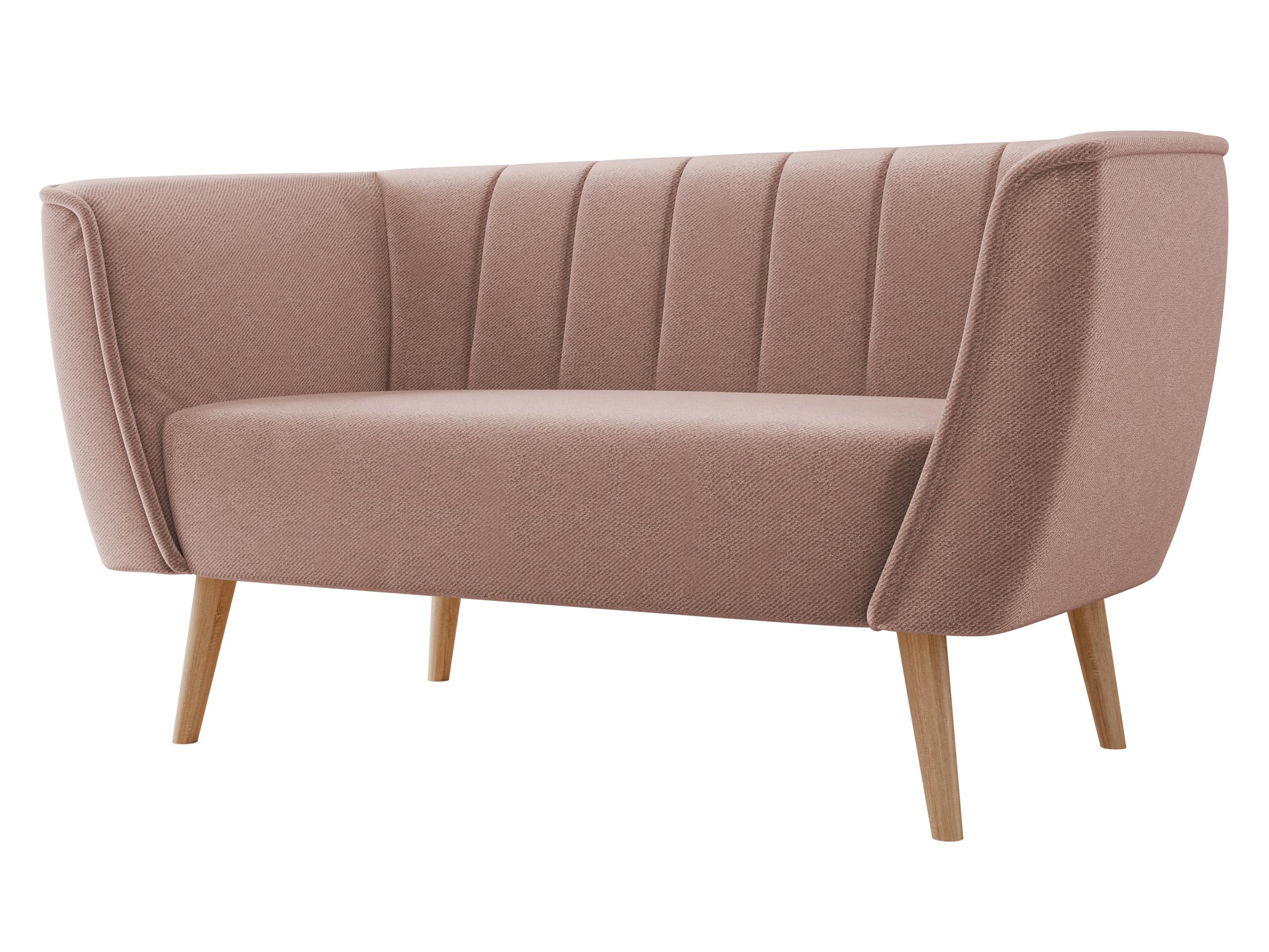 SOFA Pas 2 - Rosa/Naturfarben, Holz/Textil (142/75/74cm) - MIRJAN24