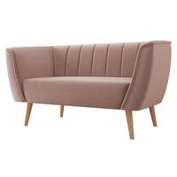 SOFA Pas 2 - Rosa/Naturfarben, Holz/Textil (142/75/74cm) - MIRJAN24