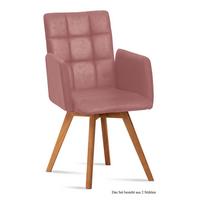 ARMLEHNSTUHL (2er-Set) Dione 52x91x60 Eiche geölt/Rosewood - Eichefarben/Dunkelrosa, Kunststoff (60/91/52cm) - 58aufmkessel
