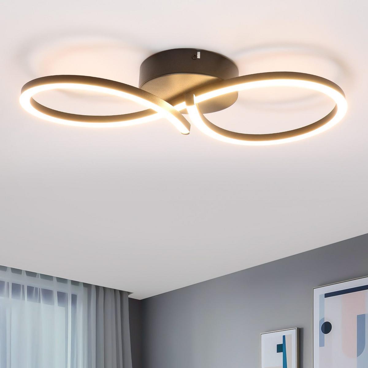 LED-DECKENLEUCHTE Mackall 19/45/8cm - Schwarz, Metall (45/19/8cm) - Nettlife