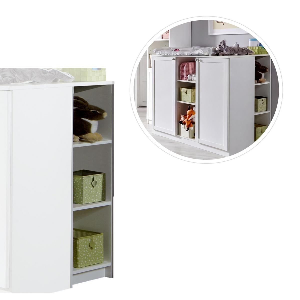 WICKELKOMMODEN-UNTERSCHRANK B35/H91/T38 cm, passend zum Babyzimmer Landhausstil Weiß (22800-22804) / 22800-03 - Weiß, Holzwerkstoff/Metall (35/91/38cm) - luma-home