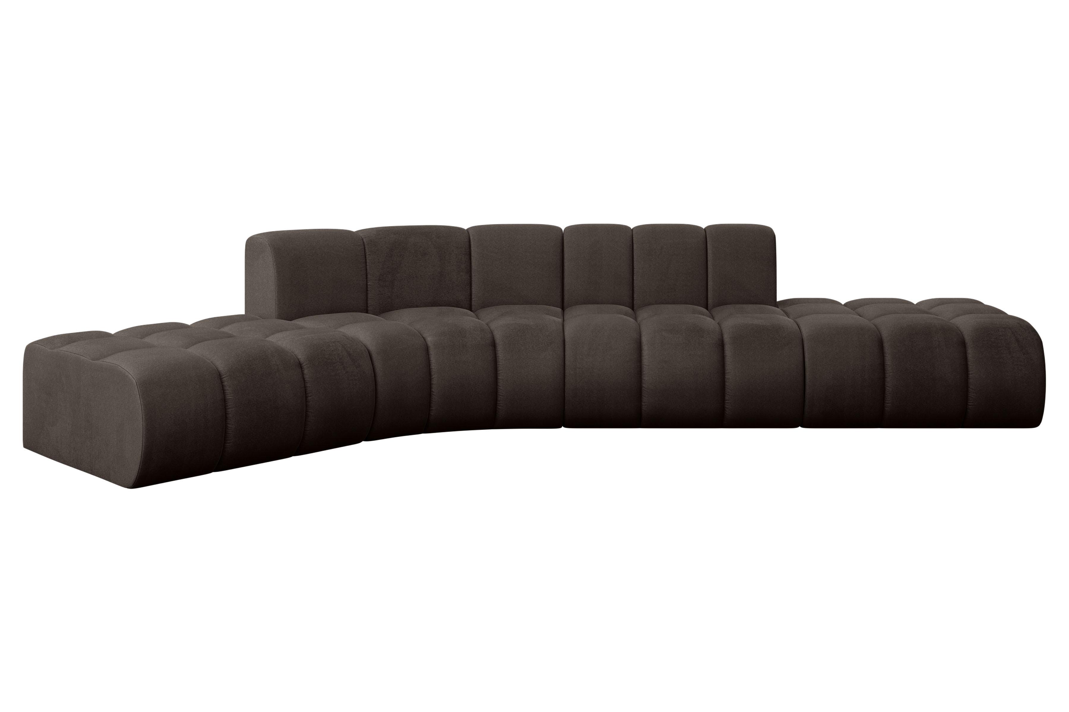 ECKSOFA modulares Sofa Solven-L1 - 380x174x70 cm Braun - Braun, Holzwerkstoff/Textil (380/174cm) - ALTDECOR