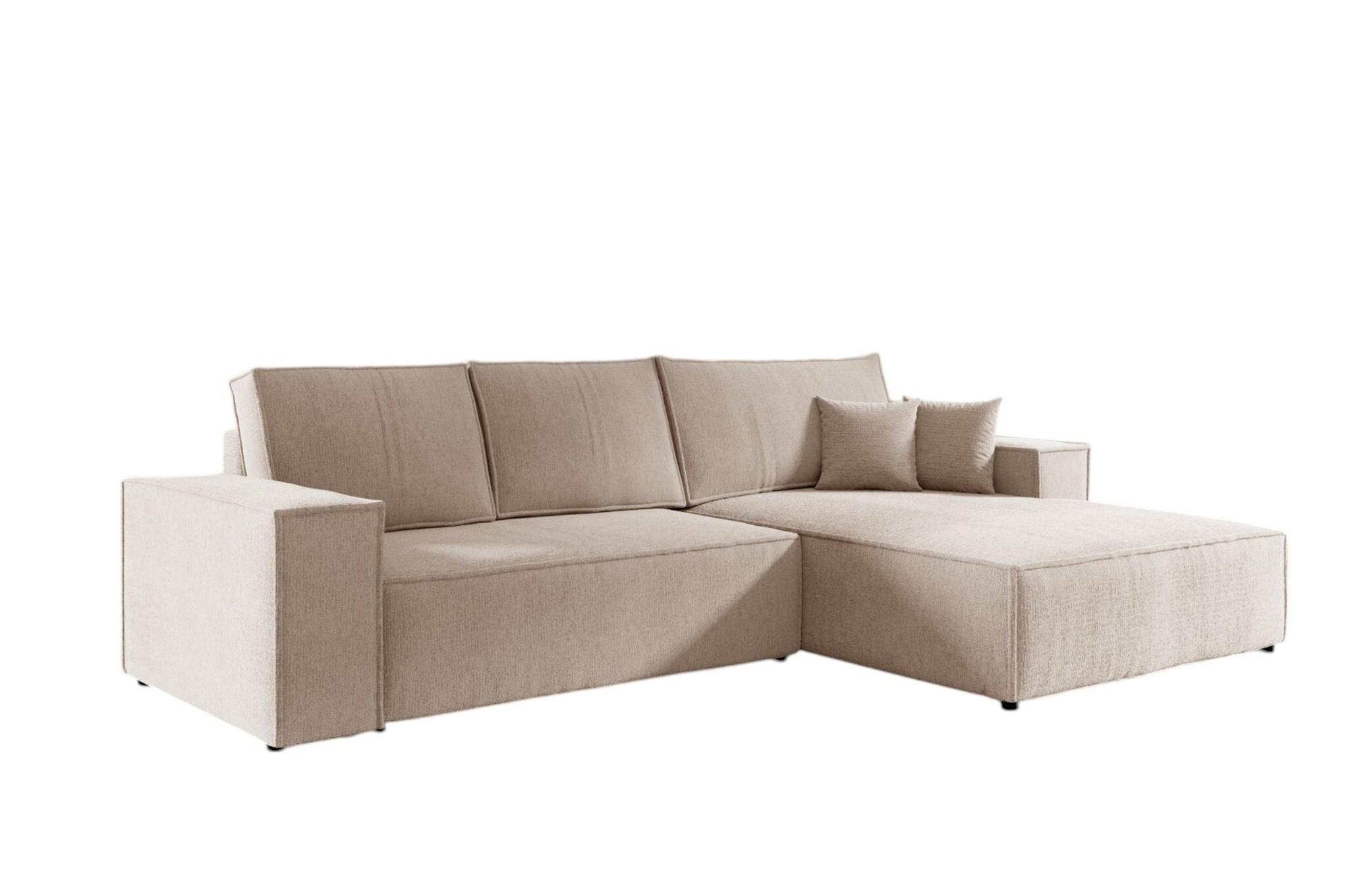 ECKSOFA Levio - Creme, Holzwerkstoff/Textil (294/185cm) - Fun Möbel