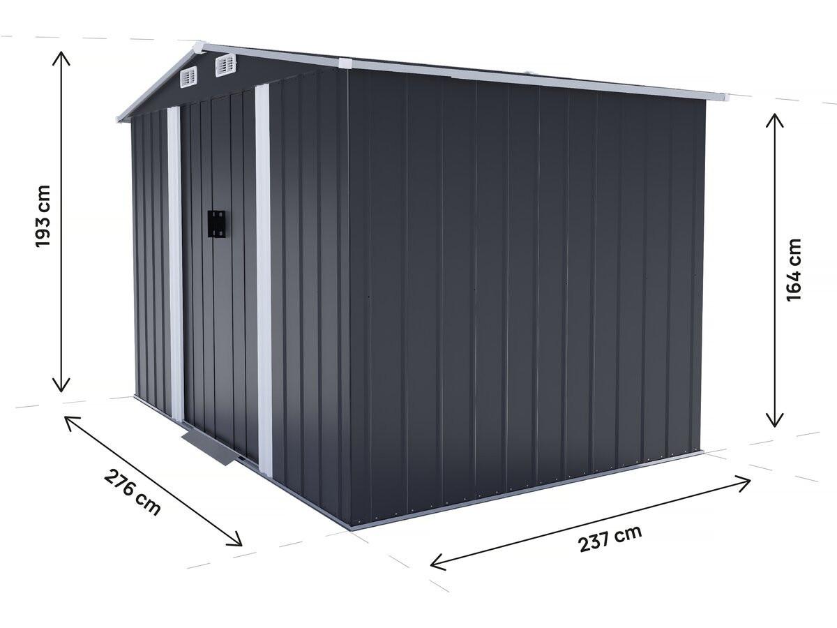 METALL-GARTENHAUS boston Grau - Grau, Metall (237/193/276cm) - Habitat Garten
