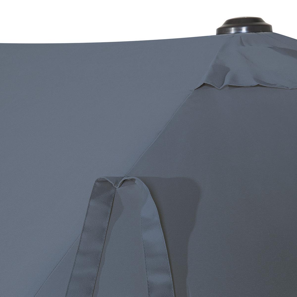 DOPPELSONNENSCHIRM dunkelgrau 270/460/247 cm Sibilla - Grau, Textil (460/270cm) - Beliani