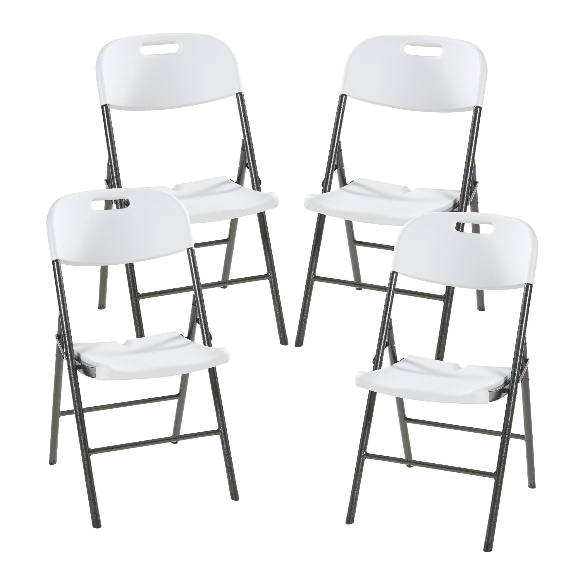 KLAPPSTUHL Ljusnarsberg - Weiß, Kunststoff/Metall (46/87/53cm) - [en.casa]