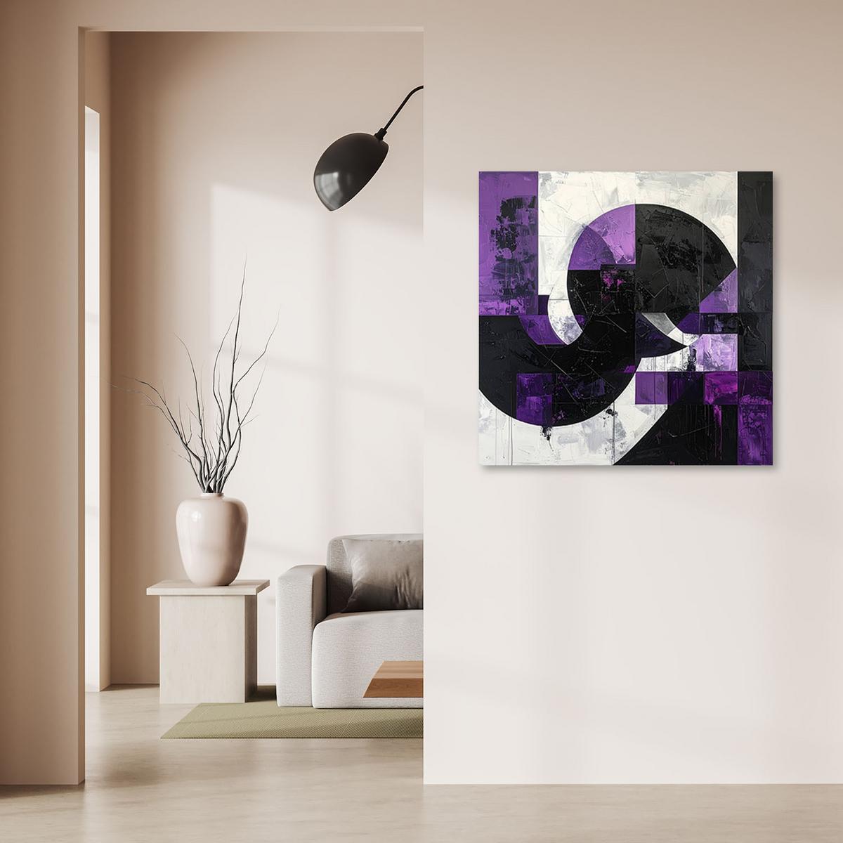 LEINWANDBILD 3D und geometrisch 60x60cm - Lila, Textil (60/60cm) - Feeby
