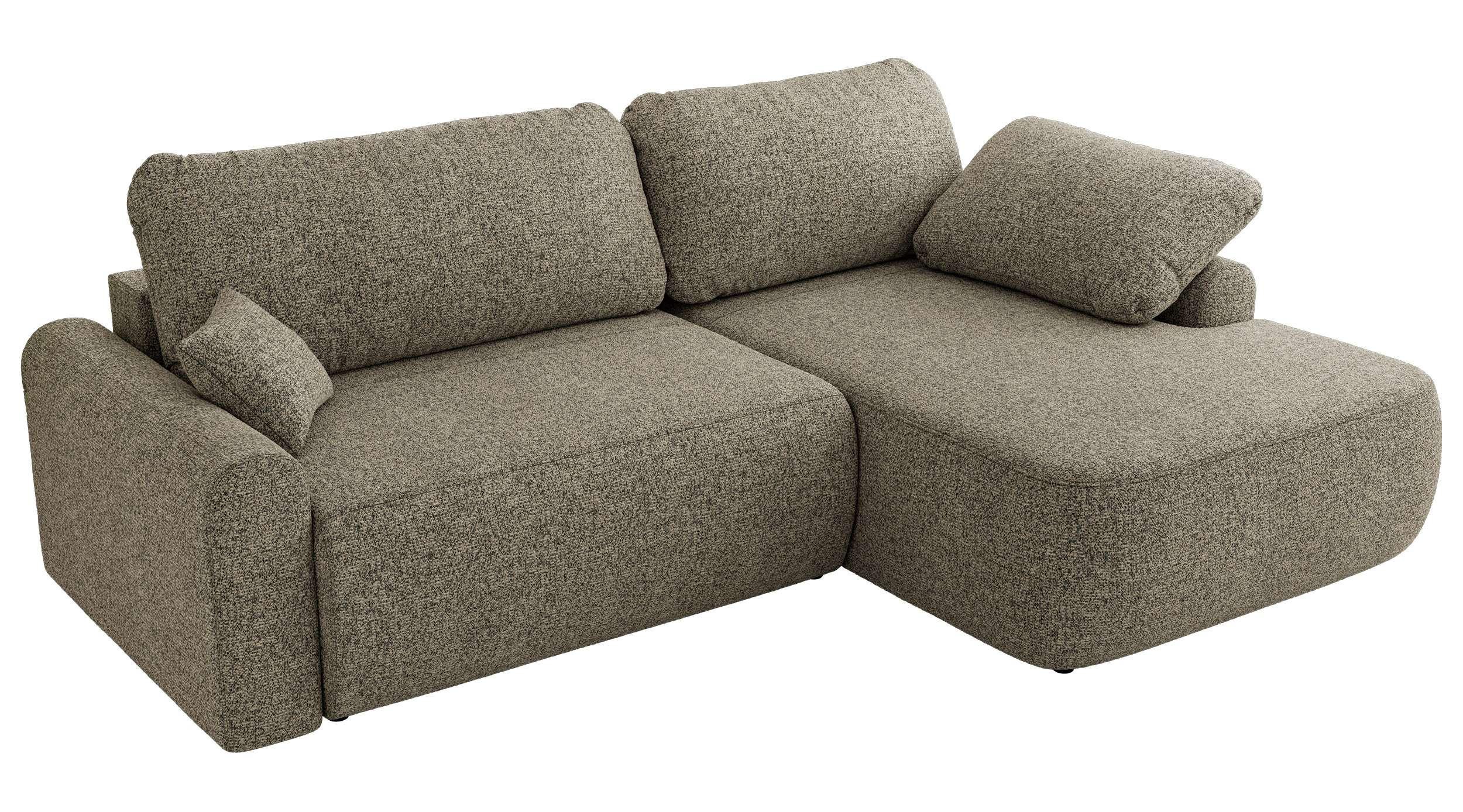 ECKSCHLAFSOFA CUBO L Grau Struktur - rechts - Schwarz/Grau, Kunststoff/Textil (187/273cm) - MKS