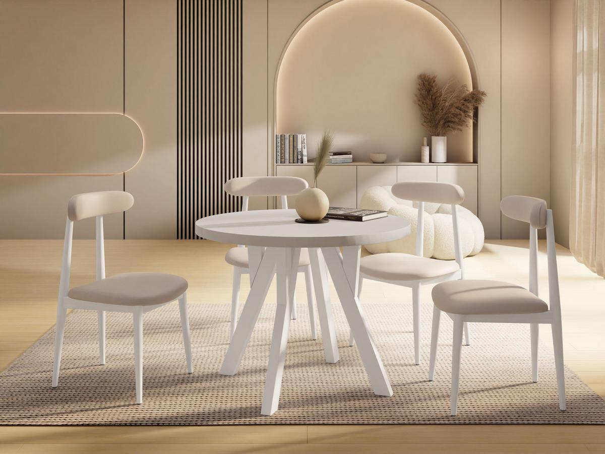 ESSTISCH Vero rund ausziehbar verlängerbar, Kaschmir 80-130/80/77 cm - Kaschmir/Beige, Holz/Holzwerkstoff (80/130/77cm) - WFL GROUP