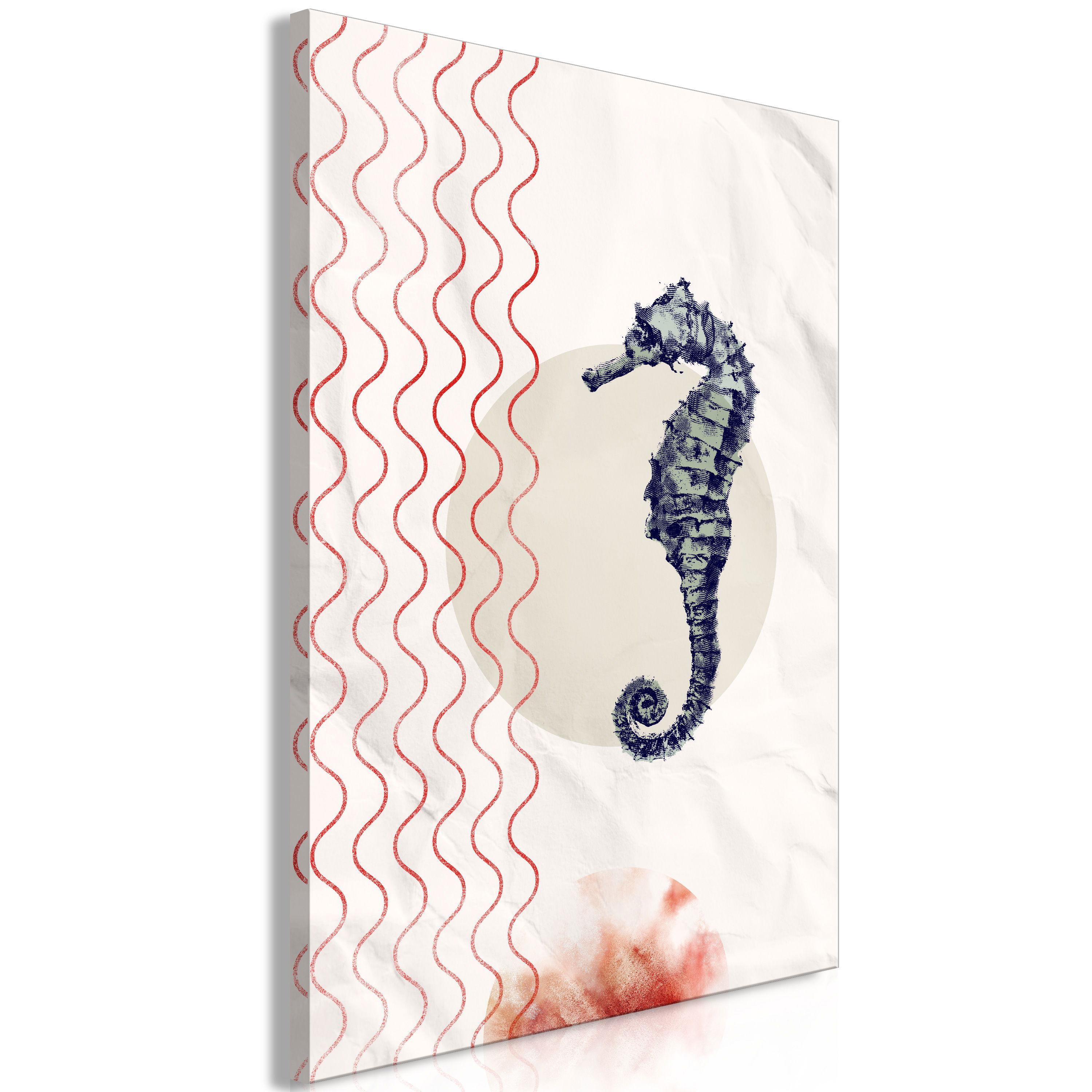 KUNSTDRUCK Grau 40/60 cm - Rot/Grau, Textil (40/60cm) - KUNSTLOFT