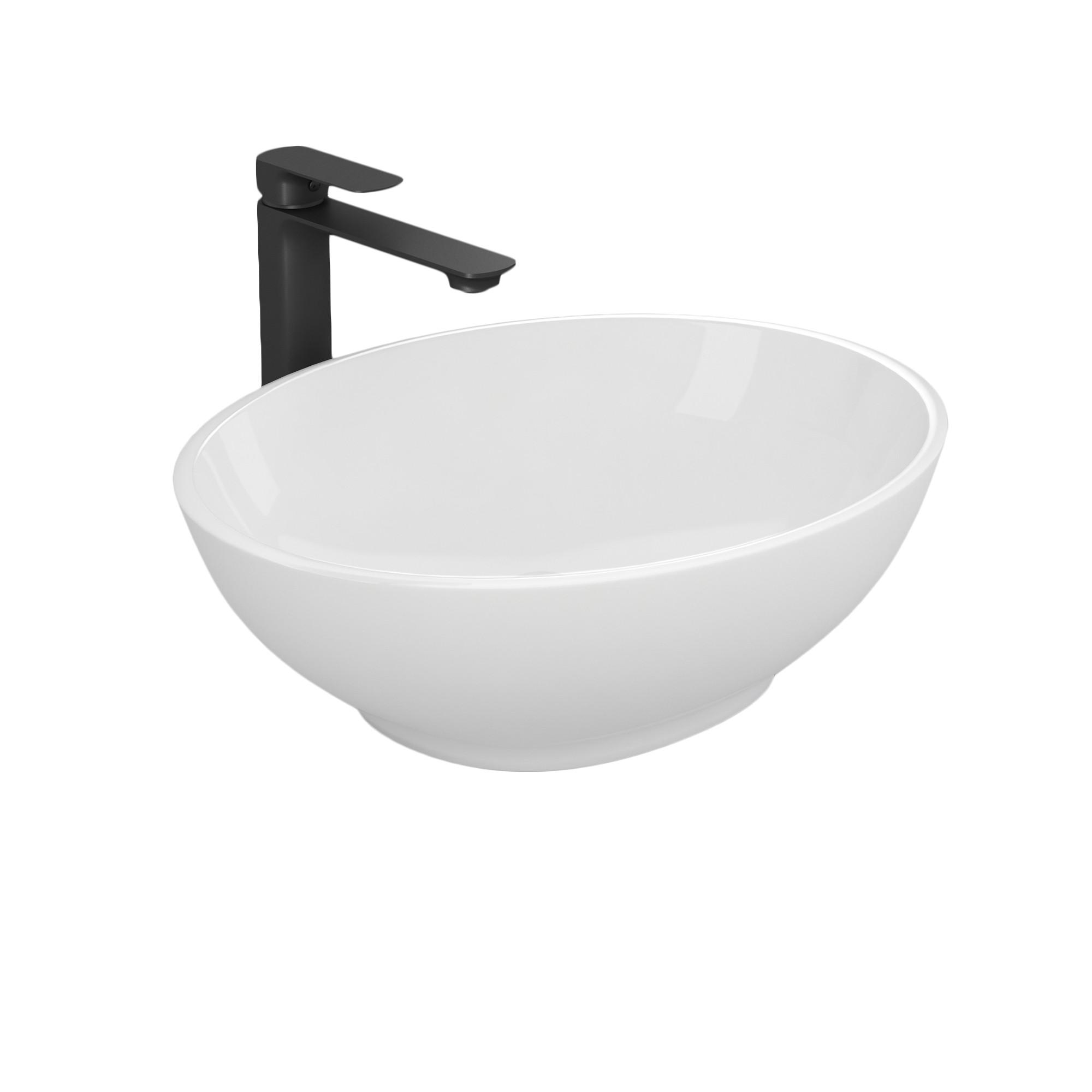 WASCHBECKEN mit pflegeleichter Oberfläche Weiß 41,5 / 33,5 / 13 cm - Weiß Hochglanz, Keramik (41.5/13/33.5cm) - EMKE