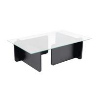 COUCHTISCH mit Tischplatte aus gehärtetem Glas 105/65/30 cm - Eichefarben, Holzwerkstoff (110/65/30cm) - Calicosy