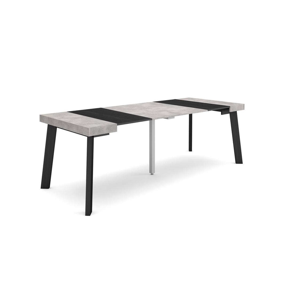 ESSTISCH ausziehbar 58 bis 222cm, für 10 Gäste, zementgrau, 58/90/73cm - Grau, Holzwerkstoff (90/222/73cm) - Skraut Home