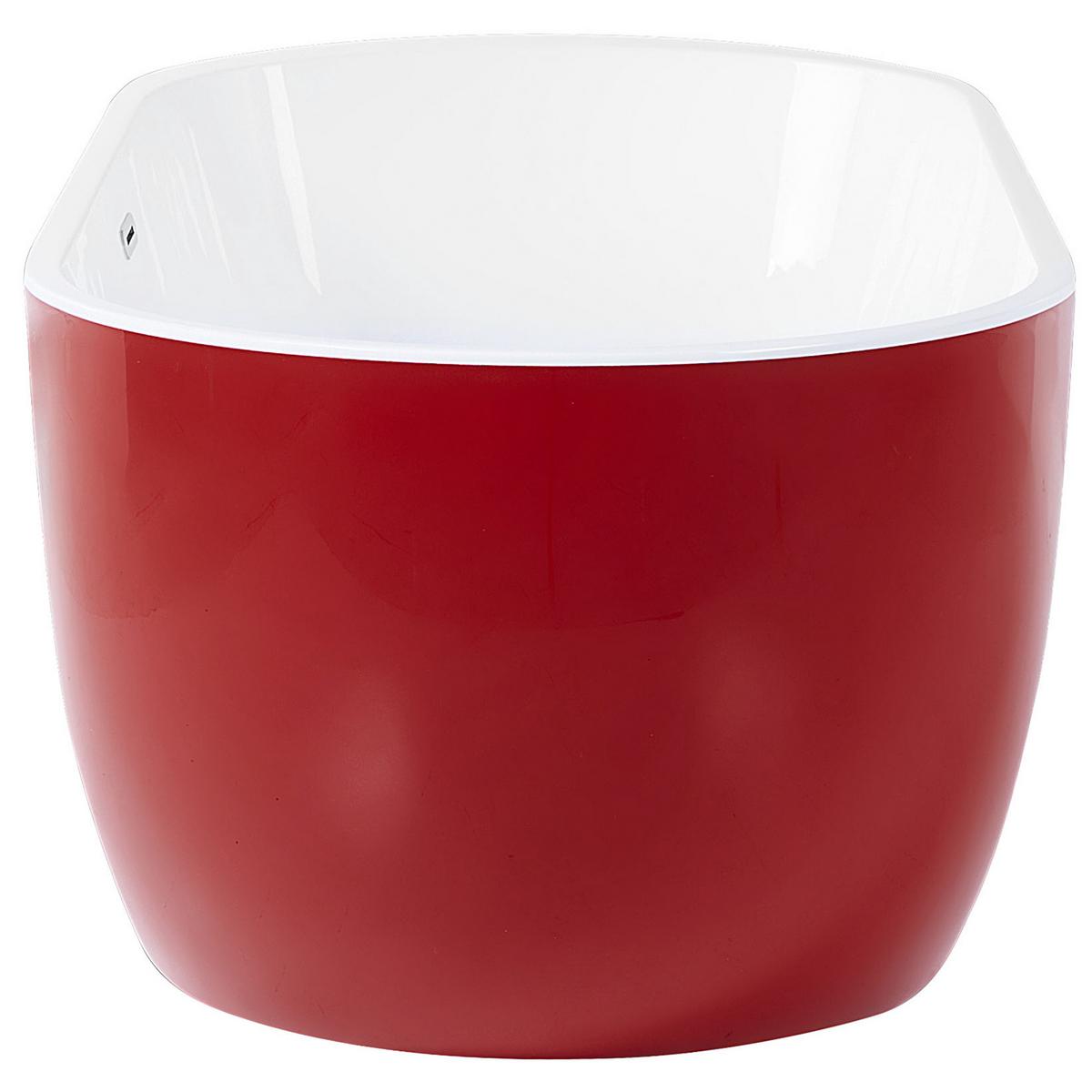 BADEWANNE FREISTEHEND 75x160x58 cm rot Nevis - Rot, Kunststoff (75/58/160cm) - Beliani