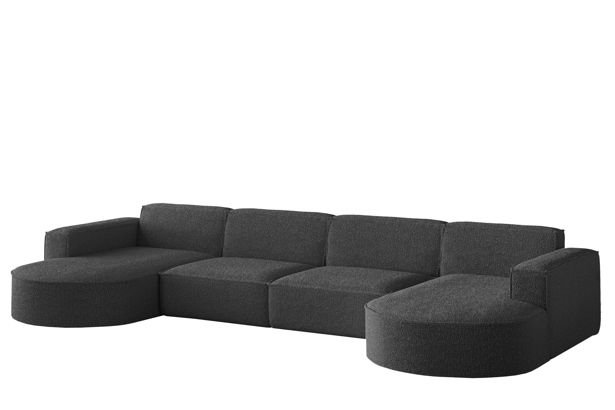 WOHNLANDSCHAFT Palma Xl In Ascot - Graphitfarben, Holzwerkstoff/Textil (382/78/165cm) - Fun Möbel