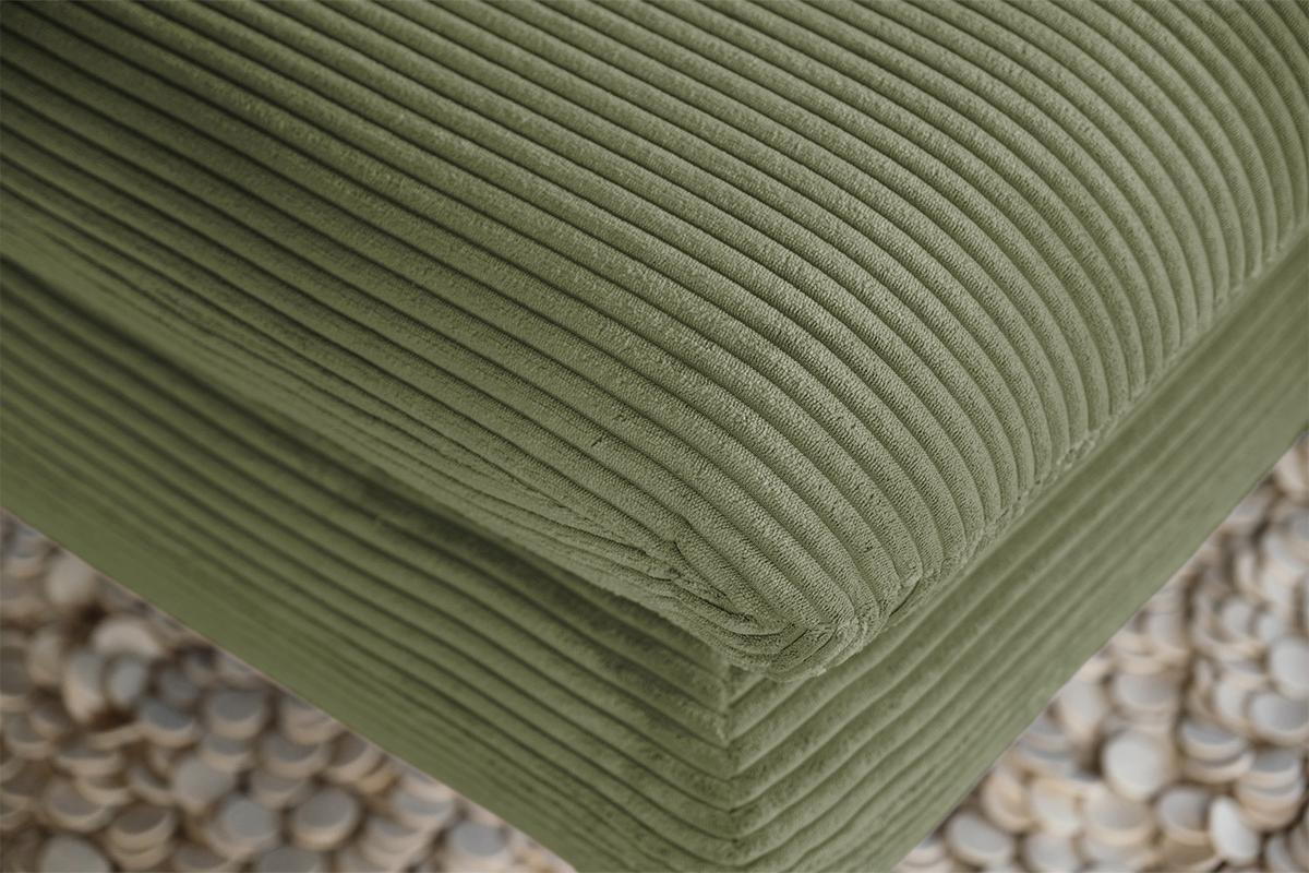 LONGSEAT CHAMRE Grün Cord - Schwarz/Olivgrün, Textil/Metall (130/95/160cm) - KAWOLA