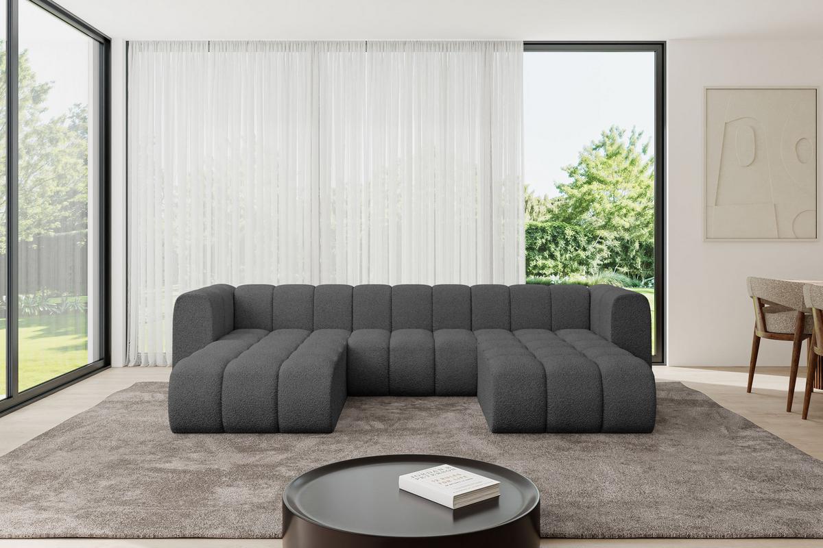 WOHNLANDSCHAFT modulares Sofa Joren-U1 - 319x177x70 cm Grau - Grau, Holzwerkstoff/Textil (319/70/177cm) - ALTDECOR