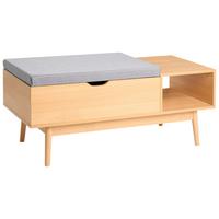 SCHUHBANK Hellbraun Bourke - Hellbraun/Braun, Holzwerkstoff (110/43/46cm) - Beliani