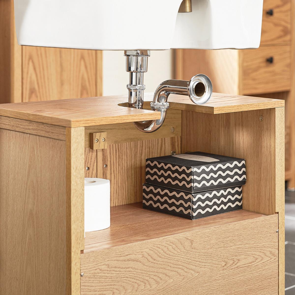 WASCHBECKENUNTERSCHRANK Natur - Hellbraun, Holzwerkstoff (60/60/35cm) - SoBuy