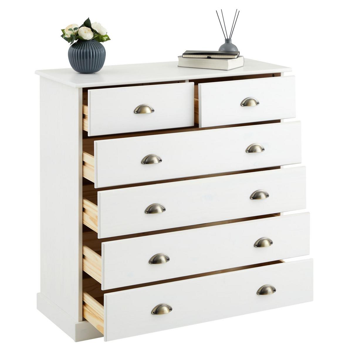 KOMMODE PARIS weiß - Weiß, Holz (91/95/39cm) - IDIMEX