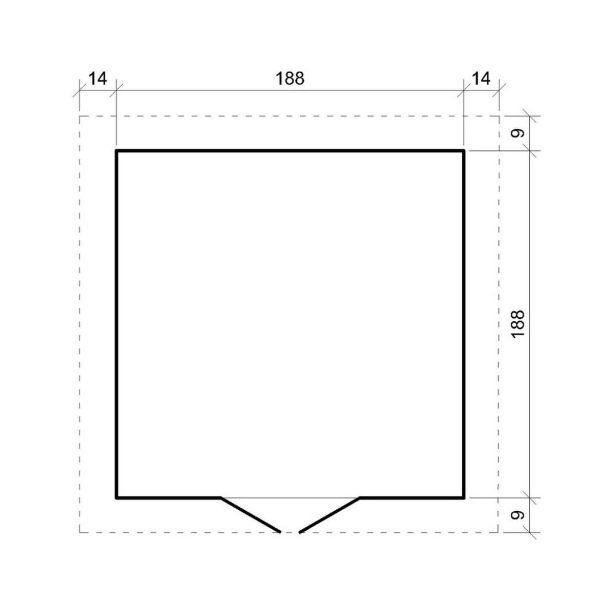 HOLZ-GARTENHAUS 3,53 m² – TIMBELA M343C1 - Naturfarben, Holz (216/218/206cm) - Timbela